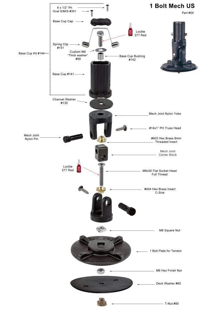 Chinook Mast Base 1-Bolt Mechanical 4 Chinook Mast Base 1-Bolt Mechanical - Image 2