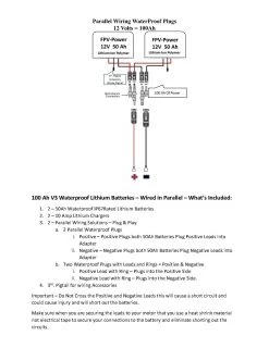 FPV-Power 100Ah V3 Waterproof Lithium Batteries Wired In Parallel With 2 - 10A Chargers (2 - 50Ah Batteries) -Kayak Sale Store fpv power 100ah v3 waterproof lithium batteries wi 4